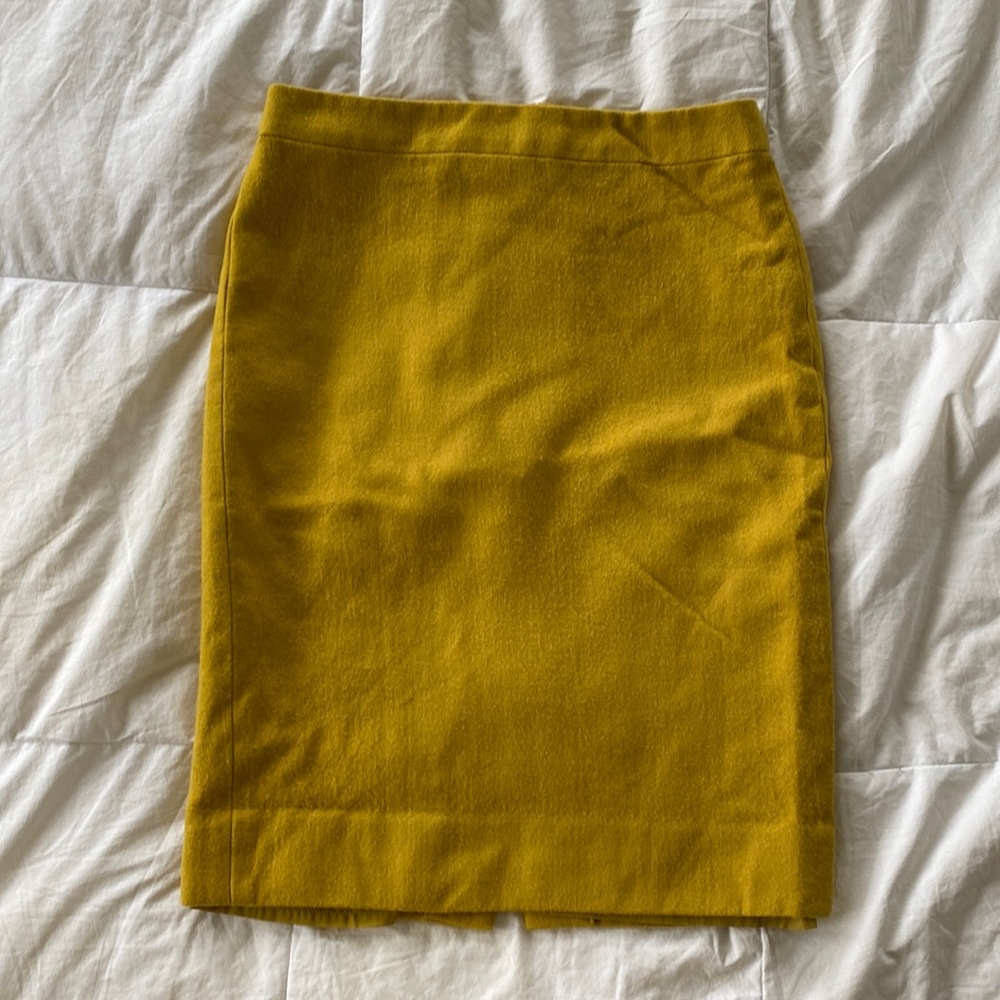 J Crew no. 2 pencil skirt in mustard